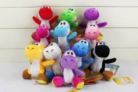 Kit 05 Unidades Yosh De Pelcia - 12cm - Yoshi Mrio Word